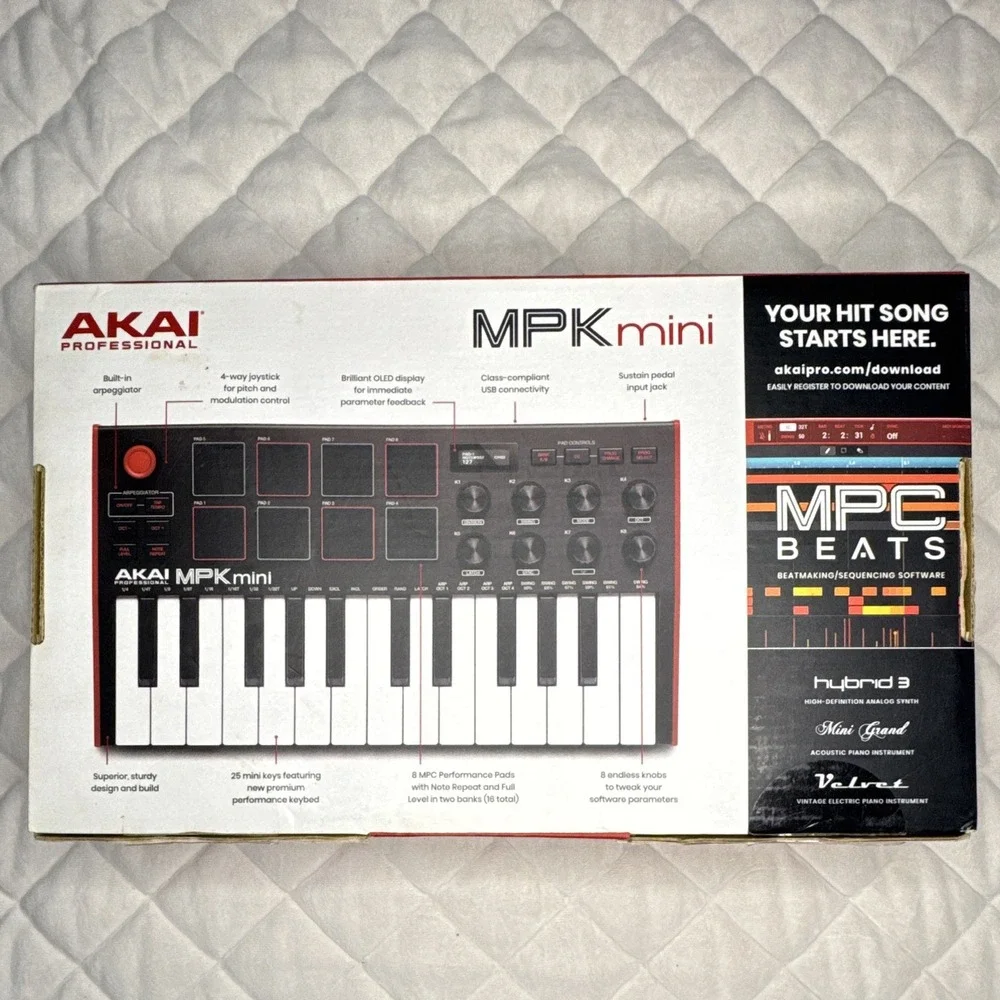 AKAI Professional MPK Mini MK3 25 Key USB MIDI Controller Pad Keyboard Portable